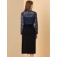 thumbnail image 5 of Día de San Patricio Cárdigan Cortas De Manga Larga Floral Transparente Para Mujer Azul profundo M, 5 of 6
