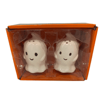 Halloween Decor Skeleton Transpac Ghost Salt and Pepper Shaker Jar Kitchen Decor Set
