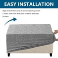 thumbnail image 5 of TOPCHANCES Stretch Ottoman Cover, Rectangle Jacquard Footstool Slipcover, Anti-Slip Furniture Protector (Light Gray, L Size), 5 of 7