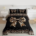 thumbnail image 2 of Castle Fairy Leopard Print Bowknot Twin Comforter Sets,Vintage Cheetah Print Bedding Set, 2 of 8