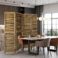 thumbnail image 5 of Ecomex 4 Panels Louver-Design Wood Room Divider Folding Screen (Brown), 5 of 7
