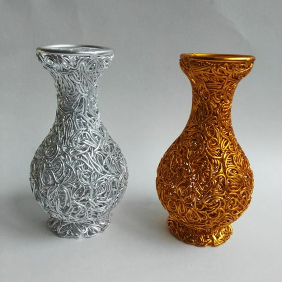 HOOWIFFY Metal Flower Pots Office Decoration Silver 1Pack
