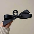 thumbnail image 6 of Large Black Bow Satin Hair Clips for Women - Soft Ribbon Barrettes - Glossy Accessories for Thin and Thick Curly Hair - 2-Piece Set, 6 of 6