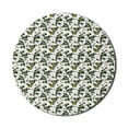 thumbnail image 1 of Abstract Mouse Pad for Computers, Animal Skin Inspired Spots and Plants, Round Non-Slip Thick Rubber Modern Gaming Mousepad, 8" Round, Hunter Green Yellow, by Ambesonne, 1 of 2