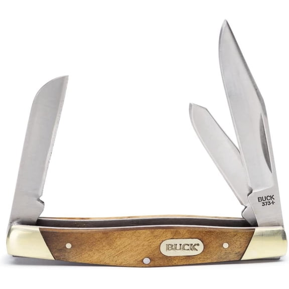 Buck Knives 373 Trio Folding Pocket Knife, 3-Blade, Burlwood Handle, 1.9 oz