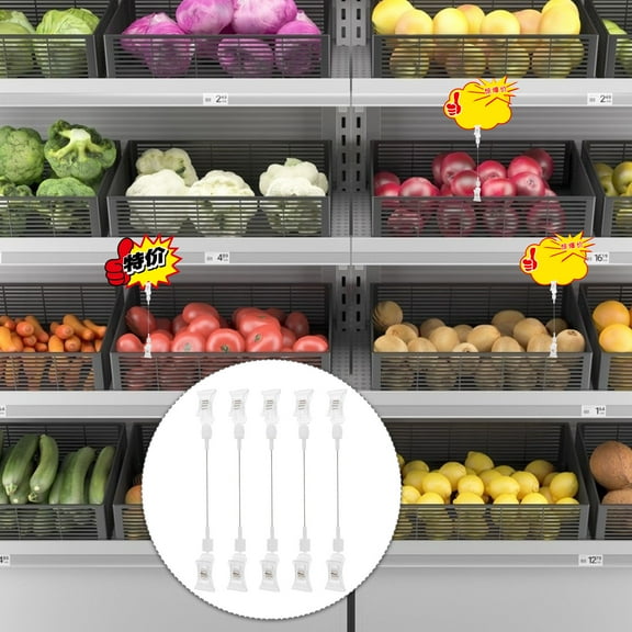 WASHWEPE 5pcs Double Sided Tag Clips Holders Display Clips For Merchandise Signs Advertising For Retail Markets Events