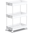 thumbnail image 5 of SOYO 3 Tier Rolling Storage Cart, Utility Cart Mobile Slide Out Organizer, Bathroom Standing Rack Shelving Unit Organizer for Kitchen, Bathroom, Laundry Room, White, 5 of 9