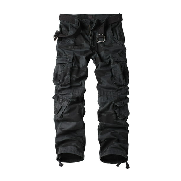 TRGPSG Men's Wild Relaxed Fit Cargo Pants with 9 Pockets(No Belt),E