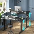 thumbnail image 3 of Bestier 47"x24" Height Adjustable Standing Desk Home Office Stand Up Table with USB Port & Storage, Black Carbon Fiber, 3 of 9
