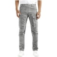 thumbnail image 3 of Men's Casual Cargo Pants, Solid Multi-Pockets Outdoor Straight Leg Trousers, Joggers, Quick Dry Lightweight Breathable, Hiking Work Travel, Athletic | AKLJWH,Gray M, 3 of 7