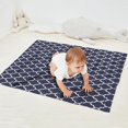 thumbnail image 2 of Navy and White Geometric Lattice Pattern Blanket,Comfortable Soft Flannel Throw Blanket,All Season,Warm Lightweight Blankets for Sofa Bed Couch Living Room Chair,30"x40", 2 of 4