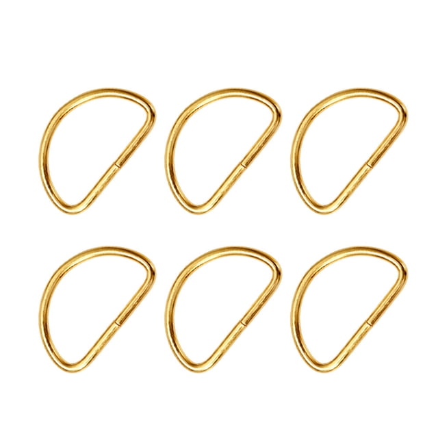 EeaseCA 100PCS Metal Shoulder Strap D Ring Multipurpose Bag Webbing Ring Accessories for Luggage Clothes Backpack Belt (Golden)