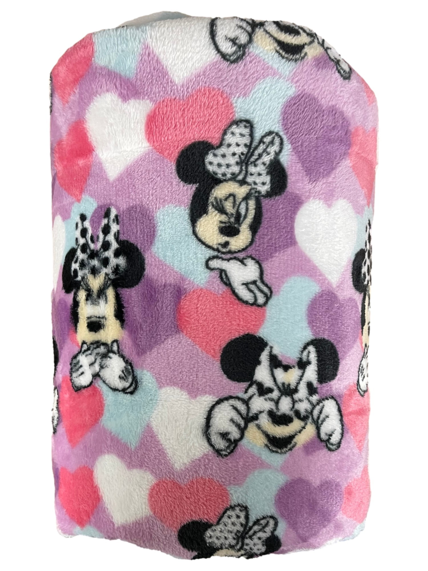 The Big One Oversized Plush Minnie Mouse Hearts Microplush Throw Blanket, 5'x6'