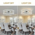 thumbnail image 4 of Bella Depot 20-Inch Distressed White Flush Mount Modern Ceiling Fan with Remote Control and Light Kit, 4 of 15