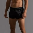 thumbnail image 2 of Angala Mens Casual Shorts Solid Color Elastic Waist Shorts Summer Sleek Cool Loose Breathable Running Gym Mens Shorts Size L Black, 2 of 9