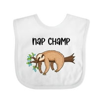 Inktastic Nap Champ Cute Sleeping Sloth Boys or Girls Baby Bib