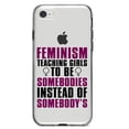 thumbnail image 1 of DistinctInk Clear Shockproof Hybrid Case for iPhone 7 8 SE (2020 Model) 4.7" Screen TPU Bumper Acrylic Back Tempered Glass Screen Protector - Feminism - Somebodies vs Somebody's, 1 of 5