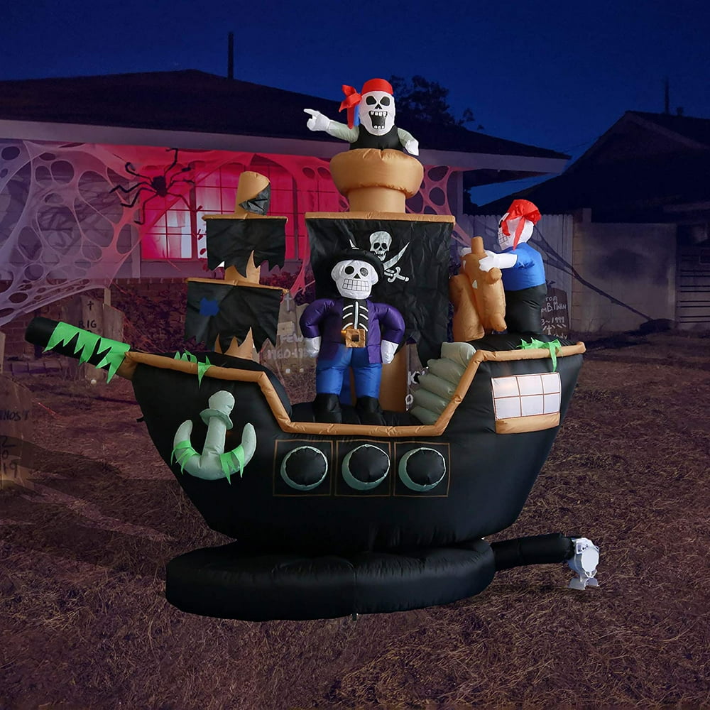 Giant Halloween Inflatables
 BZB Goods 7 Foot Halloween Inflatable Skeletons Ghosts on Pirate Ship