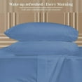 thumbnail image 3 of 100% Pure Egyptian Cotton 800 Thread Count Sheet Set, 4 Pc Set, Sateen Weave, Hotel Collection Soft Luxury Bedding, Fits Upto 21" Inch Deep Pocket (Medium Blue Solid, King Size), 3 of 5