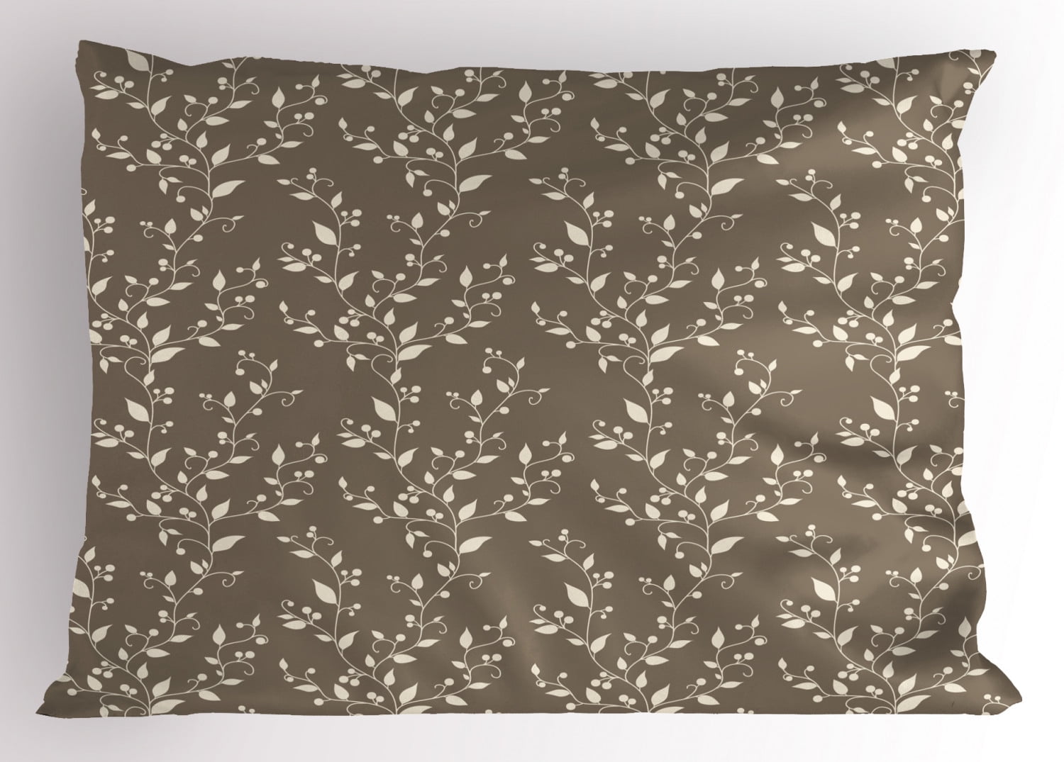 Floral Pillow Sham Nature Inspirations Pattern Branches Leaves and