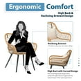 thumbnail image 4 of JOIVI Outdoor Wicker Chairs Set of 2, Patio Dining Chair with Cushions, All-weather Rattan Porch Chairs with Armrest for Outside Lawn, Balcony, Garden, White, 4 of 9