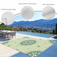 thumbnail image 3 of Green Floral Outdoor Rug for Patio/Deck/Porch, Non-Slip Large Area Rug 6 x 9 Ft, round Floral Ethnic Abstract Patterned Indoor Outdoor Rugs Washable Area Rugs, Reversible Camping Rug Carpet Runner, 3 of 8