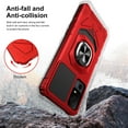 thumbnail image 6 of TJS for TCL 40 XE 5G Phone Case, with Tempered Glass Screen Protector, [Military Grade] Robotic Magnetic Support Car Mount Metal Ring Holder Kickstand Cover for TCL 40XE 5G (Red), 6 of 6
