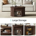 thumbnail image 6 of Linsy Home Lift Top Coffee Table Round with Storage, Fluted Coffee Table for Living Room with Open&Hidden Storage Space, Walnut, 6 of 8