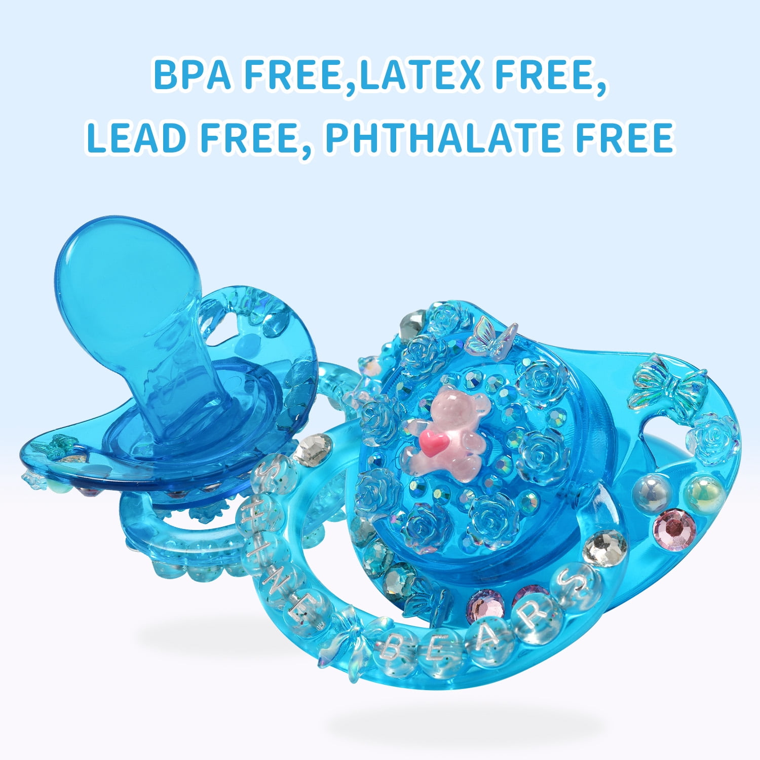 CutiePlusU Adult Sized Pacifier Large Shield Dummy Crystal DIY Handmade