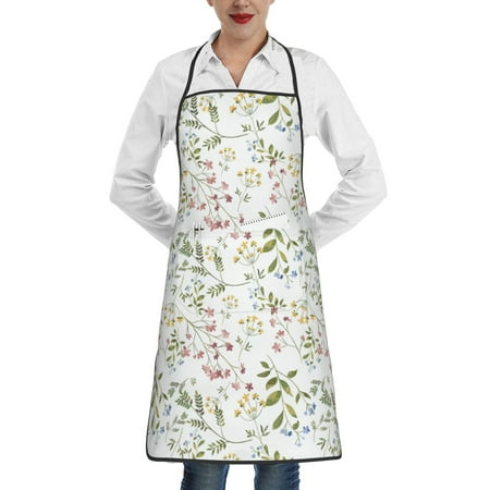 

Gaeub Aerial Flora Kitchen Cooking Aprons Adjustable Bib Apron Waterdrop and Oil Resistant Kitchen Chef Apron for Women Men