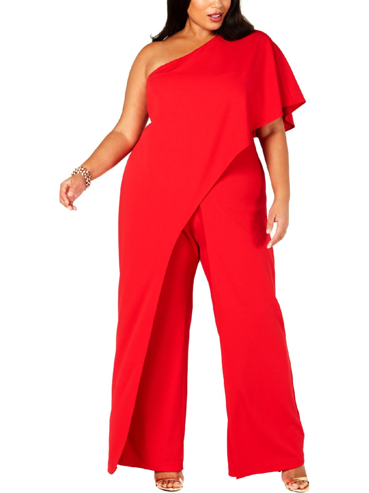 adrianna papell jumpsuit one shoulder