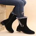 thumbnail image 7 of FRSASU Women's Mid-Calf Snow Boots Faux Fur Lining Non Slip Comfort Winter Snow Hiking Boots with Side Zipper Black, 7 of 7
