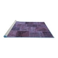 thumbnail image 2 of Ahgly Company Machine Washable Indoor Rectangle Patchwork Blue Transitional Area Rugs, 7' x 9', 2 of 4