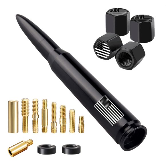 Antena HVSTTPK con bandera de EE. UU. tipo bala de 14 cm, universal