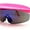 Pink - Blue Mirror, variant on Retro Half Rim Visor Color Mirror Wrap Sport Oversized Plastic Sunglasses Black - Rainbow Mirror