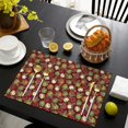 thumbnail image 3 of Red Christmas Ornament Pattern Summer Placemats Table Placemats Set Of 6-Linen Kitchen Washable Placemats Table Mats 11.8"x17.7" Non-Slip Heat Resistant, 3 of 5