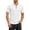 White, variant on Men's Vertical Ribbed Knit Quarter Zip Polo Shirts, Short Sleeve Collared Casual Knitwear Khaki