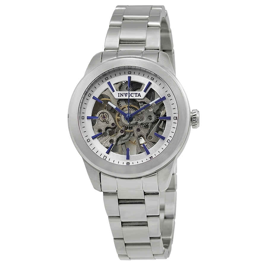 Invicta Objet D Art Automatic Crystal White Dial Ladies Watch 