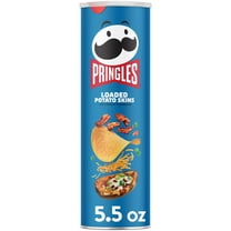 Pringles Loaded Potato Skins Potato Crisps Chips, Lunch Snacks, 5.5 oz Canister