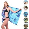 thumbnail image 2 of Microfiber Beach Towel - Doingart 32"x63" Quick Dry Soft Lightweight Compact Sand Free Towel - Perfect for Camping, Travel, Beach, Swimming, Yoga, Gym Sports - Acapulco, 2 of 7