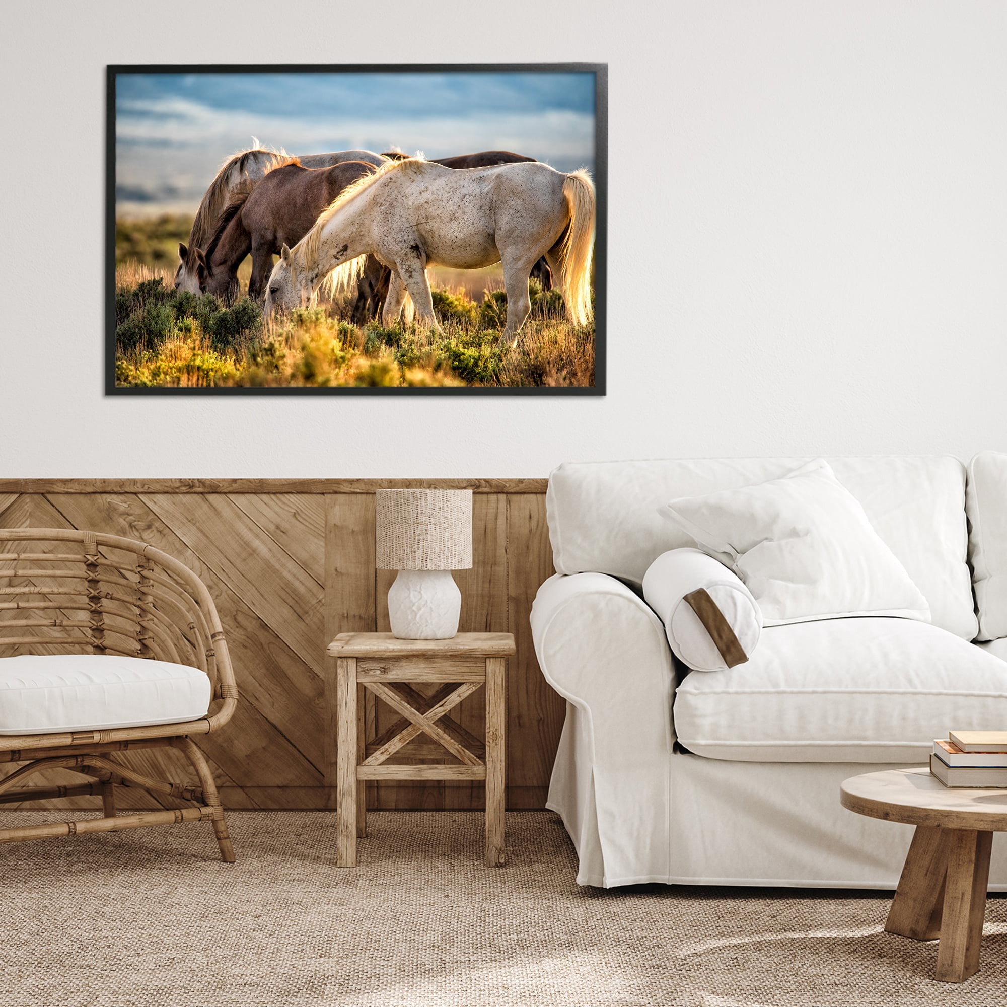 Stupell Industries Equine Evening Graze Black Framed Giclee Art, design by Tim West