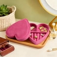 thumbnail image 3 of TAIMY  Travel Jewelry Box, Heart-Shaped Velvet Storage Tray, for Rings, Earrings, and Necklaces, Gift for Women and Girls(Bright Pink), 3 of 8