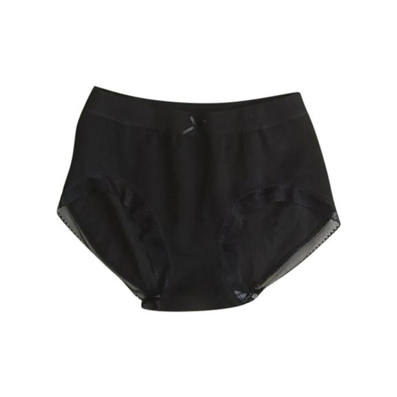 Bigersell Cotton Briefs for Women Clearance Womens Underwear Seamless Period Panty Style P-510 Spandex Thong Panties Ladies Underwear Thong Briefs High Waist Women's Panties Black One Size