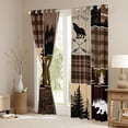 thumbnail image 3 of Feelyou Lake House Black Out Curtains, Brown Plaid Curtains Pack of 2 (42x63 Each), 3 of 6