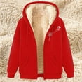 thumbnail image 2 of QATAINLAV Women's Winter Warm Fleece Jackets Fashion Cute Print Zip Up Hoodies Thick Sherpa Lined Sweatshirt Coats with Pockets Red M Sales For Today, 2 of 5