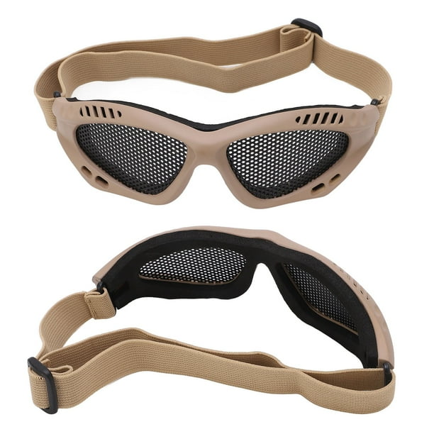 Gafas De Malla De Hierro, Gafas De Seguridad PC A Prueba De Caucho Hierro Tipo De Correa Fuerte Resistente A Impactos Para Caza