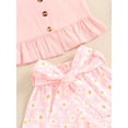 thumbnail image 6 of Bagilaanoe 2pcs Toddler Baby Girl Shorts Set Sleeveless Camisole Tops + Daisy Shorts 6M 12M 18M 24M 3T 4T Kids Casual Summer Clothes, 6 of 7