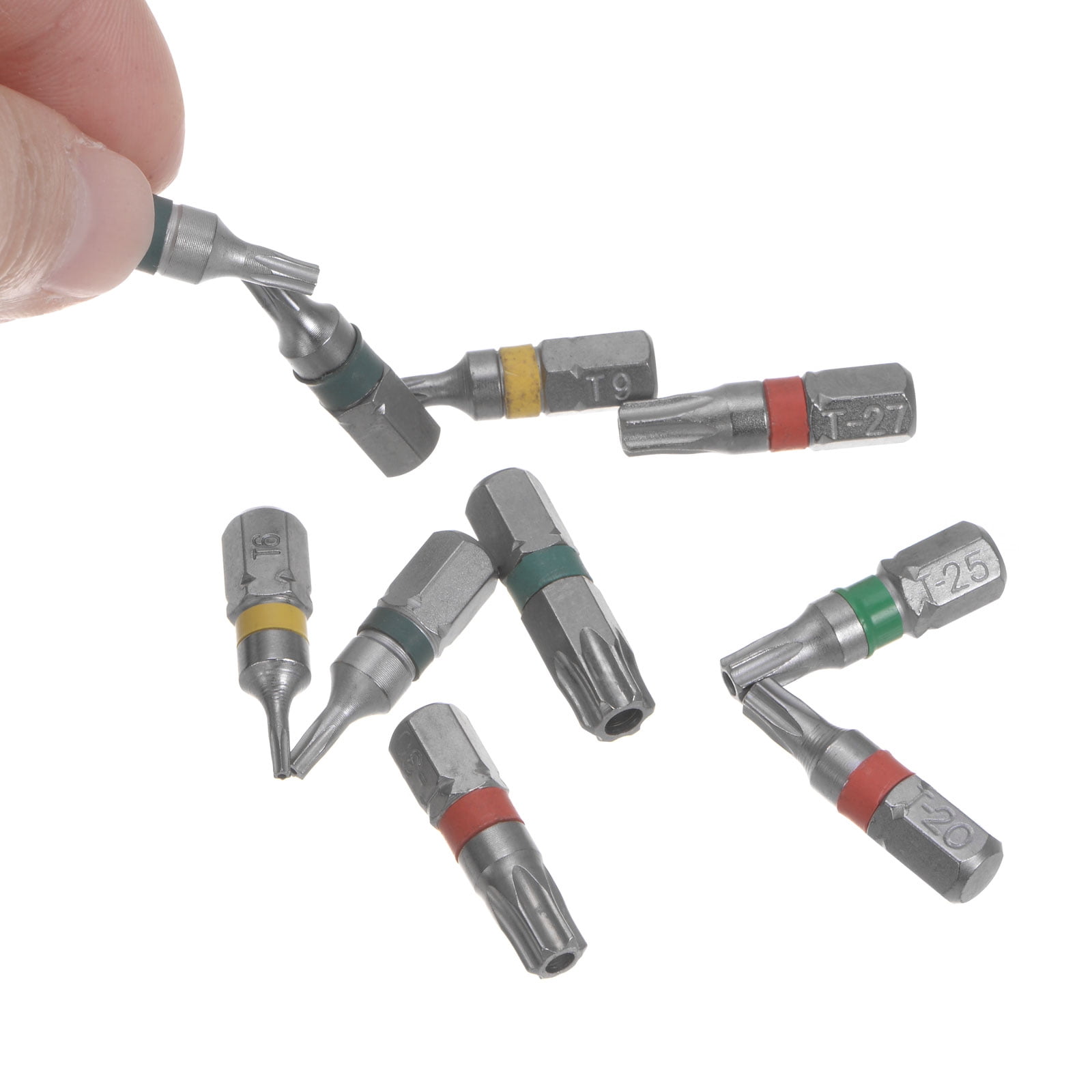 Unique Bargains 8pcs T9 Torx Hex Screwdriver Bit 1/4' Hex Shank 1
