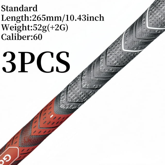3/13 Pcs Poignée de Golf PLUS 4 Poignées de Golf en Caoutchouc pour Hommes Fil de Coton Poignées de Club de Golf Poignée Standard en Fer et Bois Universel 3 Pcs Rouge Standard