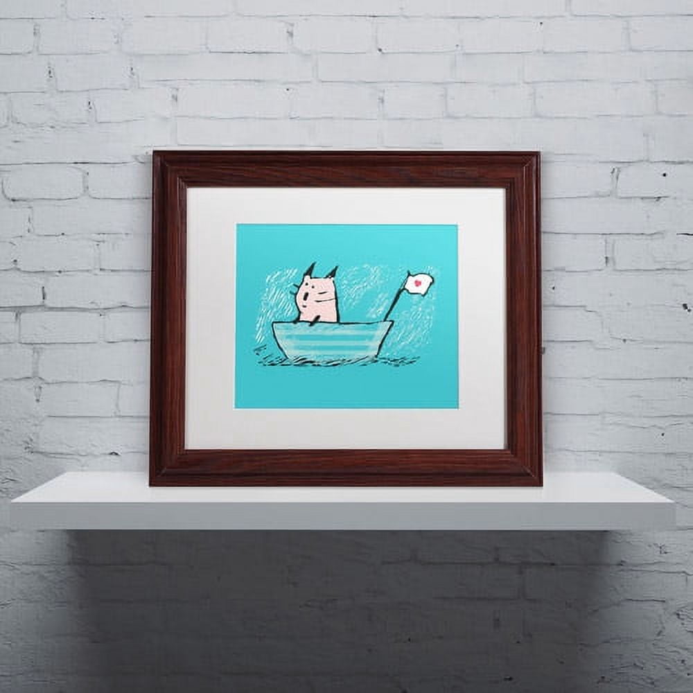 Carla Martell 'Sweet Sailor Cat' Matted Framed Art